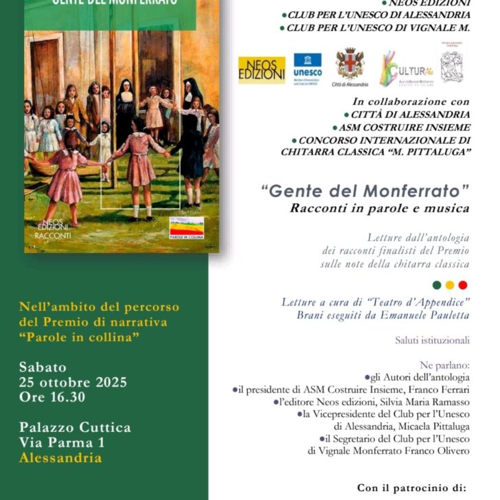 Sabato i racconti in parole e musica della “Gente del Monferrato”