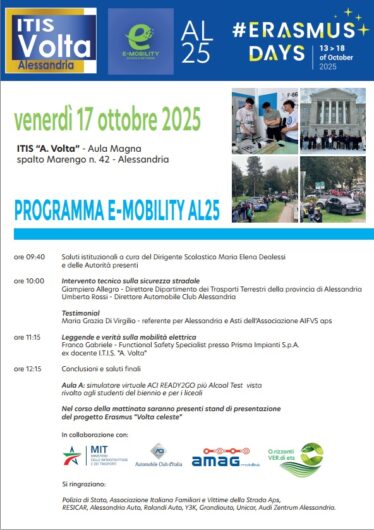 All’ITIS “Volta” di Alessandria torna “E-Mobility AL25”: studenti protagonisti della mobilità sostenibile