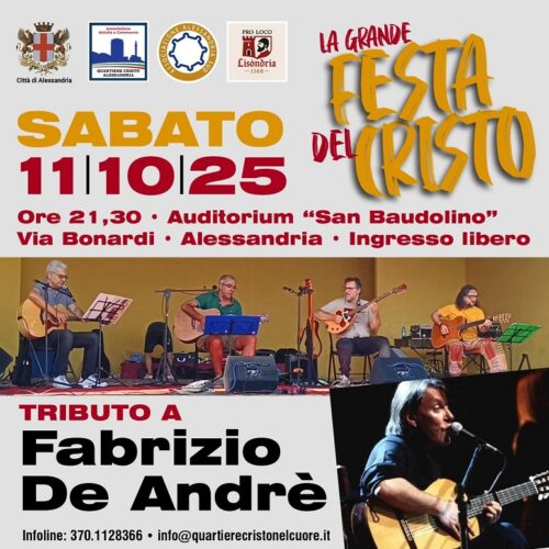 Alla Festa del Cristo un viaggio nella poesia di De André con il concerto de “Le Quattro Chitarre”