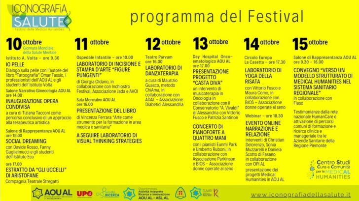 Festival delle Medical Humanities: dal 10 ottobre laboratori, incontri e convegni ad Alessandria