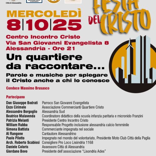 Al Cristo stasera si parla del quartiere con tante storie