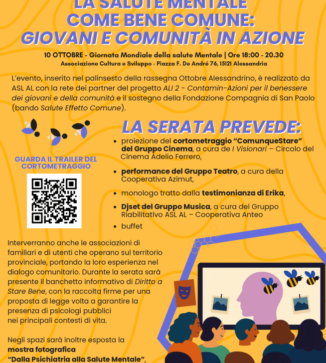 Venerdì si parla di “Salute mentale” tra incontri, teatro e musica