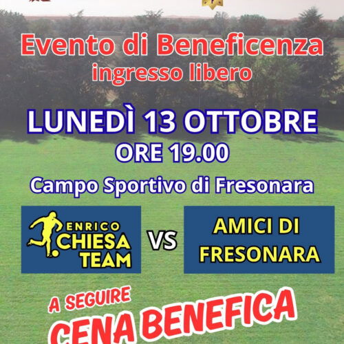 A Fresonara una partita di beneficenza con Enrico Chiesa: il ricavato alla Fondazione Uspidalet