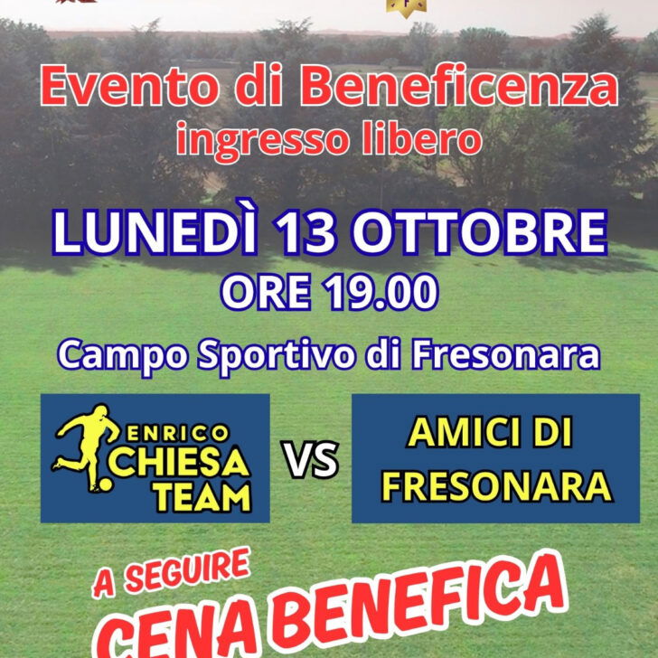 A Fresonara una partita di beneficenza con Enrico Chiesa: il ricavato alla Fondazione Uspidalet