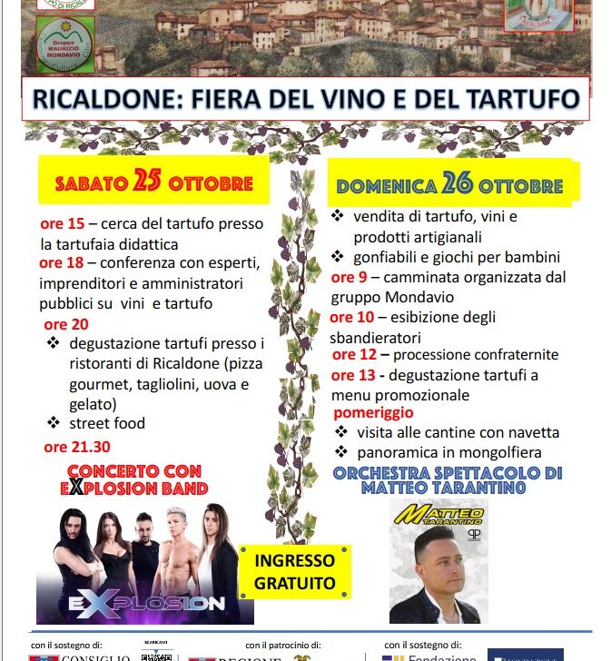 Ricaldone celebra il gusto e la tradizione con la Fiera del Vino e del Tartufo