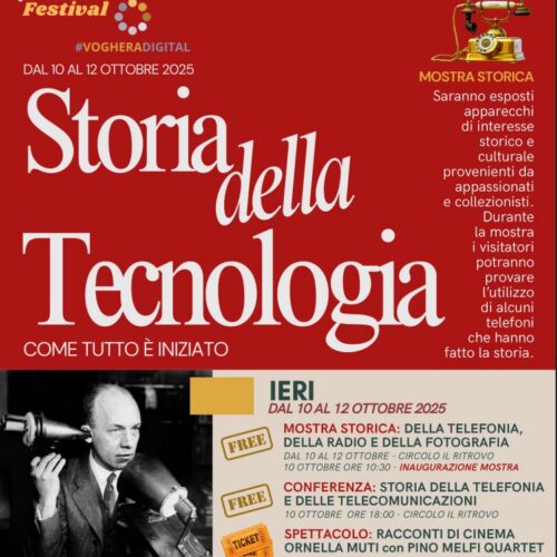 Voghera Digital 2025: inizia il viaggio nella storia della tecnologia tra radio, telefoni e il cinema con Ornella Muti