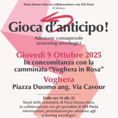 Gioca d’anticipo!” arriva a Voghera: prevenzione e informazione al femminile durante “Voghera in Rosa”