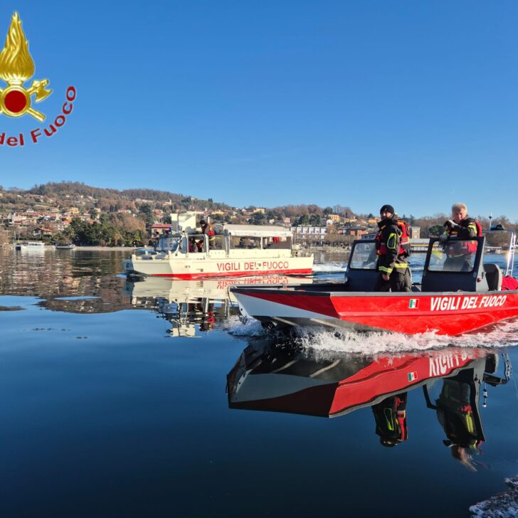 Addestramento sul lago Viverone per i Vigili del Fuoco di Alessandria