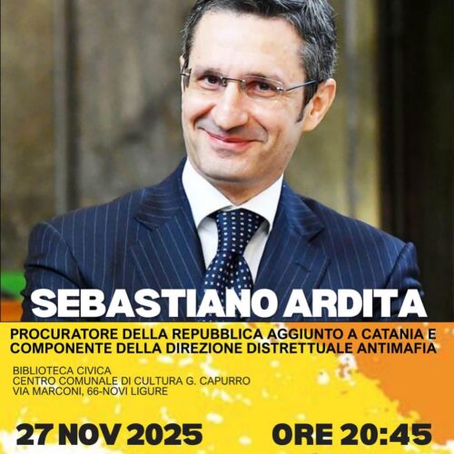 Giovedì a Novi il Procuratore Sebastiano Ardita, componente direzione distrettuale antimafia