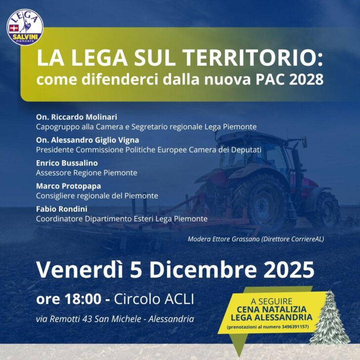 La Lega di Alessandria in difesa degli agricoltori: venerdì 5 dicembre un convegno