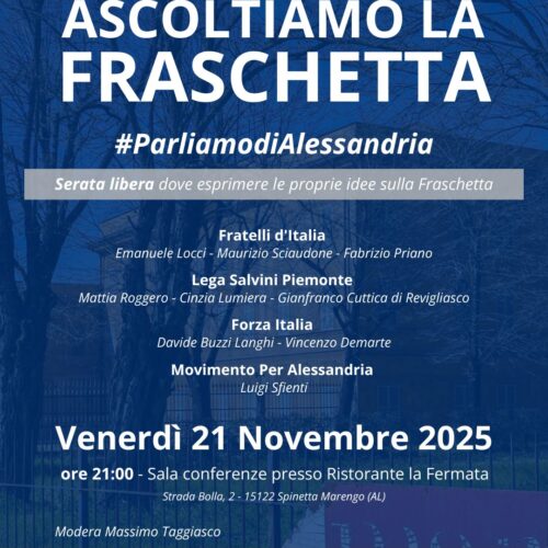 Ascoltiamo la Fraschetta: incontro con il centrodestra di Alessandria