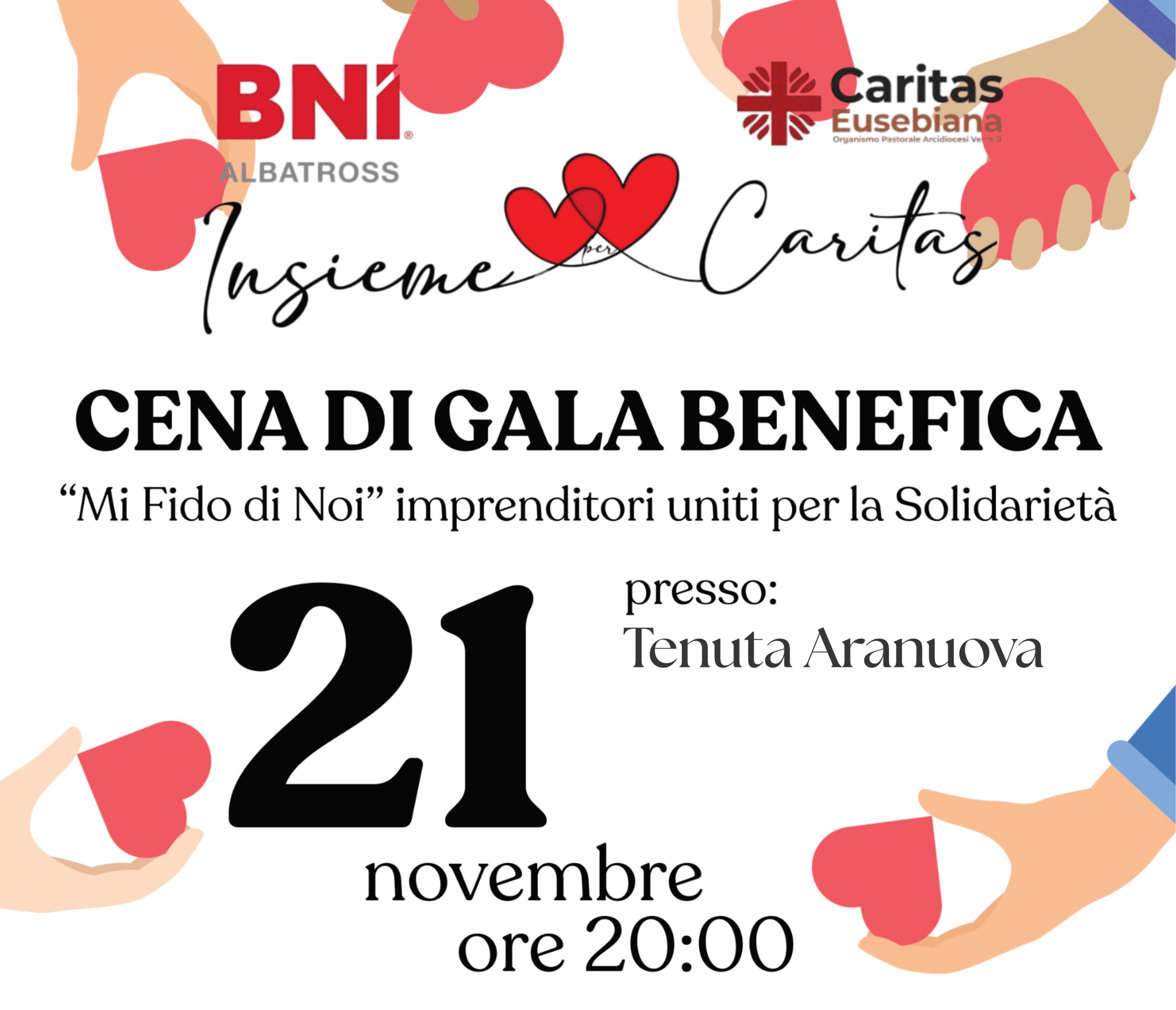 Imprenditori uniti per la solidarietà: a Vercelli la Cena di Gala “Mi Fido di Noi”