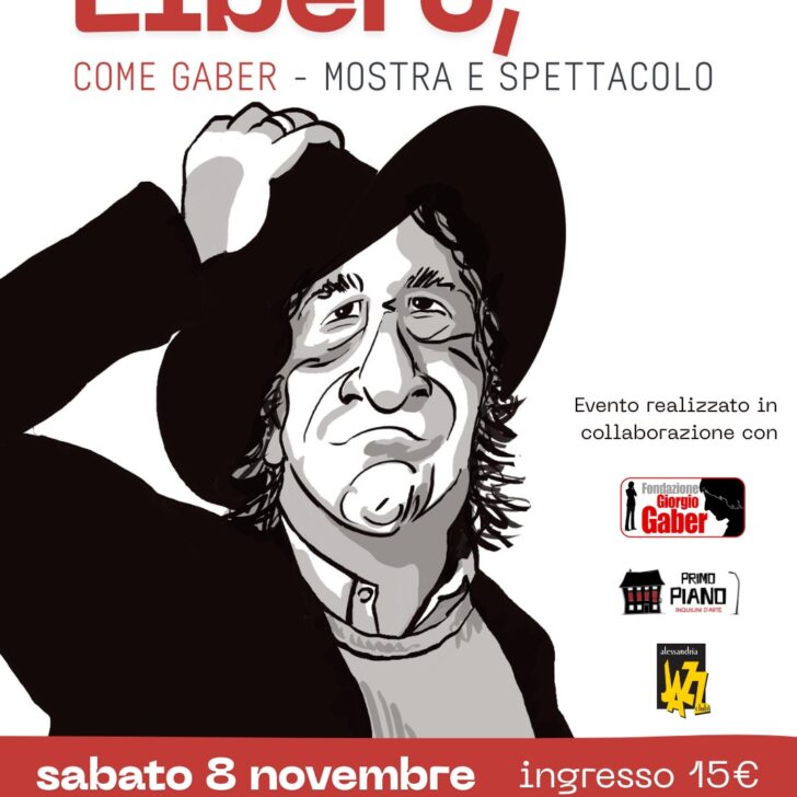 “LIBERO, come Gaber”: una serata per celebrare libertà, arte e pensiero alla Casa di Quartiere di Alessandria