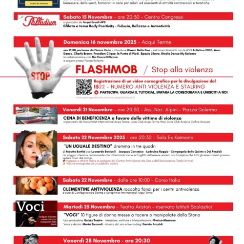 Acqui Terme si mobilita contro la violenza sulle donne
