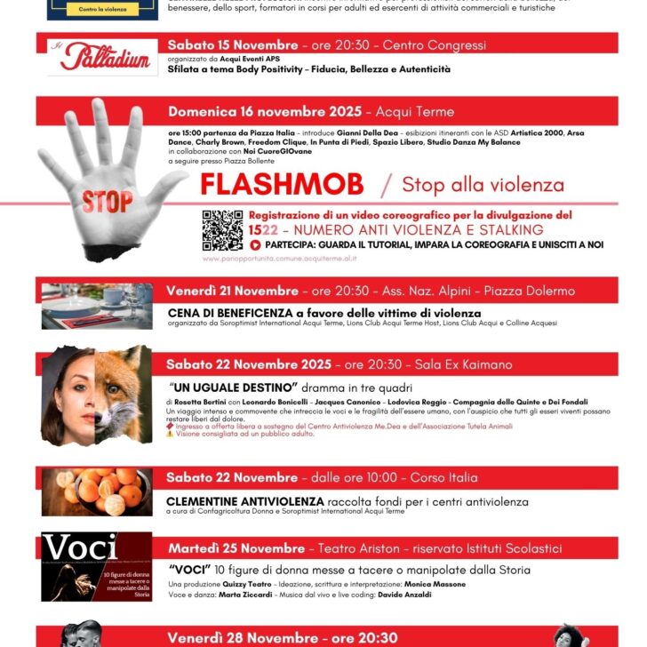 Acqui Terme si mobilita contro la violenza sulle donne
