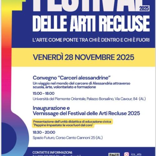 Venerdì 28 novembre ad Alessandria il Festival delle Arti Recluse