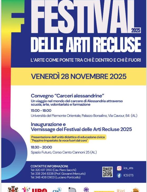 Venerdì 28 novembre ad Alessandria il Festival delle Arti Recluse