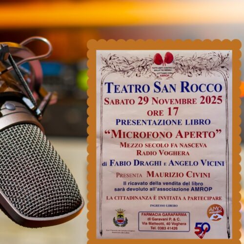 Mezzo secolo di Radio Voghera, la voce di una comunità. Sabato la presentazione del libro “Microfono Aperto”