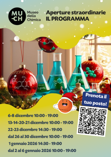 Museo della Chimica a Settimo Torinese: aperture speciali e gli eventi natalizi “Atomic Bingo” e “The Elf on the Lab”