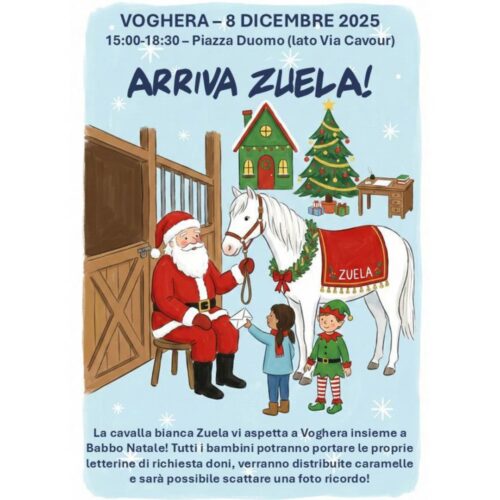 A Voghera arrivano Babbo Natale e Zuela, la cavalla amica del Natale