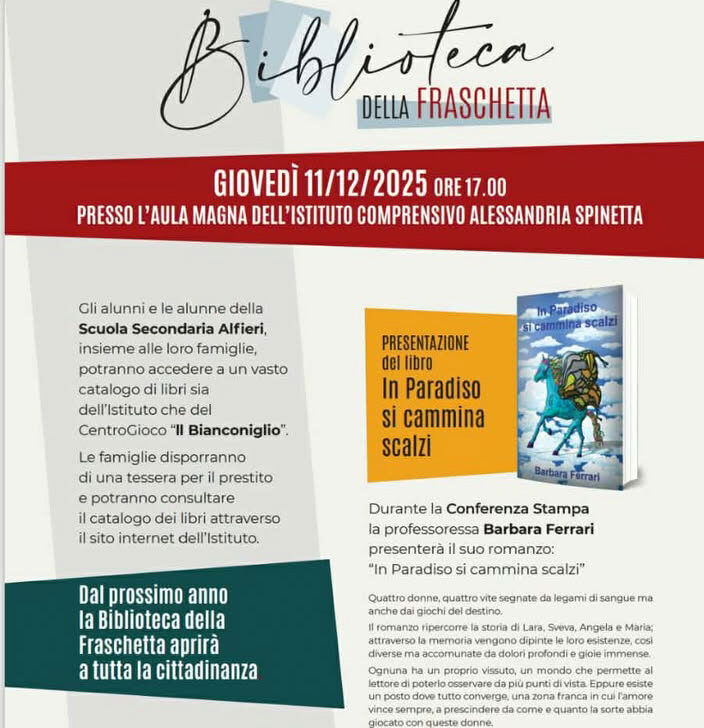 Giovedì 11 inaugurazione della Biblioteca della Fraschetta