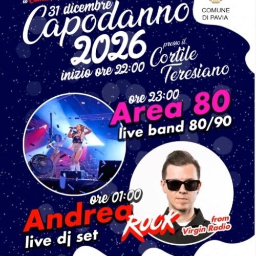 Capodanno a Pavia: musica 80-90 e il Dj set di Andrea Rock nel Cortile Teresiano