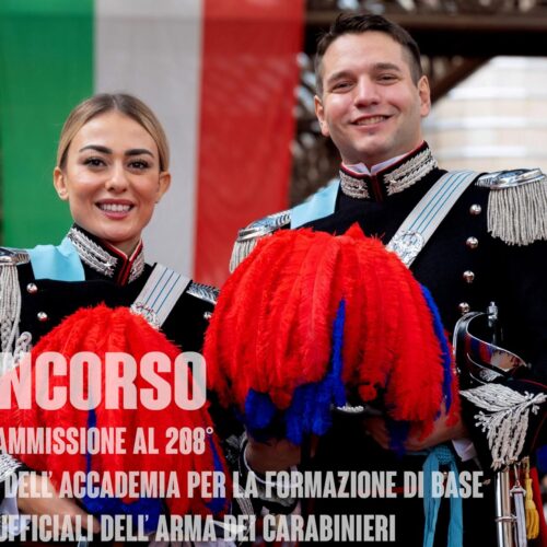 Carabinieri: concorso per il reclutamento di 65 Allievi Ufficiali dell’Arma