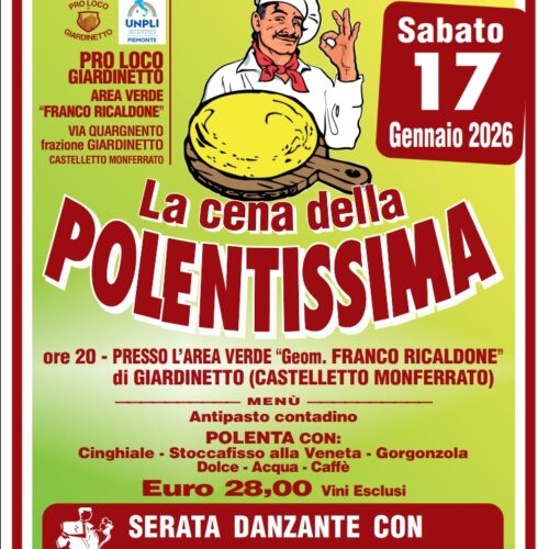 A Giardinetto torna “La Cena della Polentissima”: gusto, tradizione e musica dal vivo