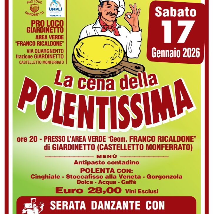 A Giardinetto torna “La Cena della Polentissima”: gusto, tradizione e musica dal vivo