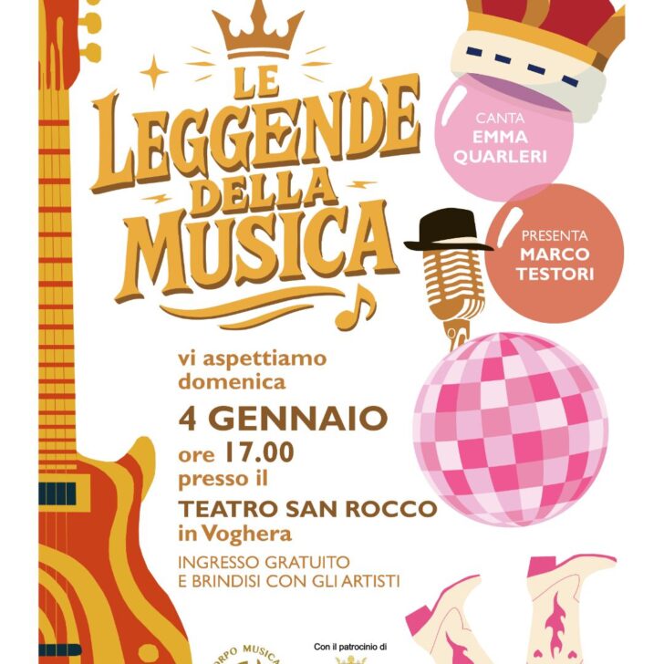 Voghera inaugura il 2026 con il concerto gratuito “Le Leggende della Musica” al Teatro San Rocco