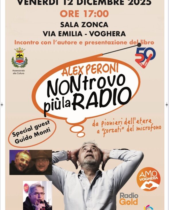 Alex Peroni presenta “Non trovo più la radio”: venerdì a Voghera un viaggio nella storia delle voci dell’etere