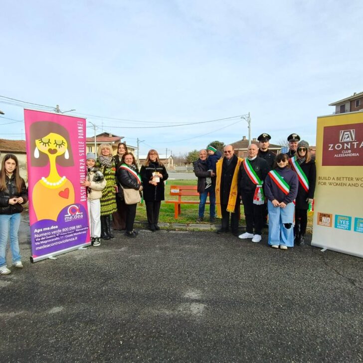 A Occimiano inaugurata la panchina arancione contro la violenza sulle donne