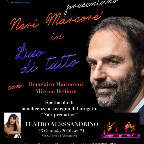 “Duo di tutto”: Neri Marcorè in scena ad Alessandria per il progetto “Nati prematuri”