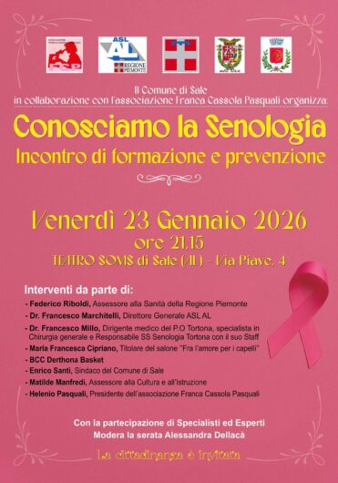 La Senologia di Tortona incontra i cittadini: il 23 gennaio a Sale una serata di dialogo e prevenzione