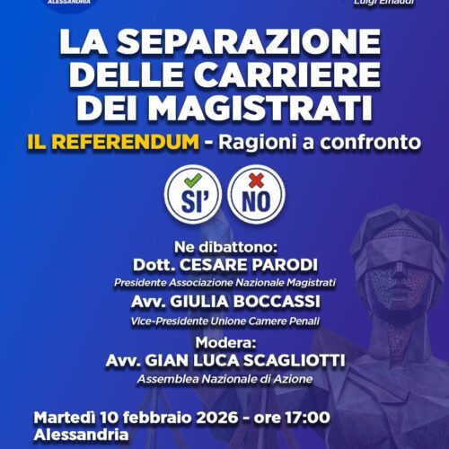 Referendum giustizia: il 10 febbraio importante confronto sulle ragioni del “Sì” e del “No”