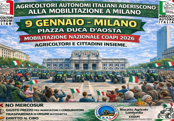 Anche gli Agricoltori Autonomi alla manifestazione di Milano contro le politiche europee