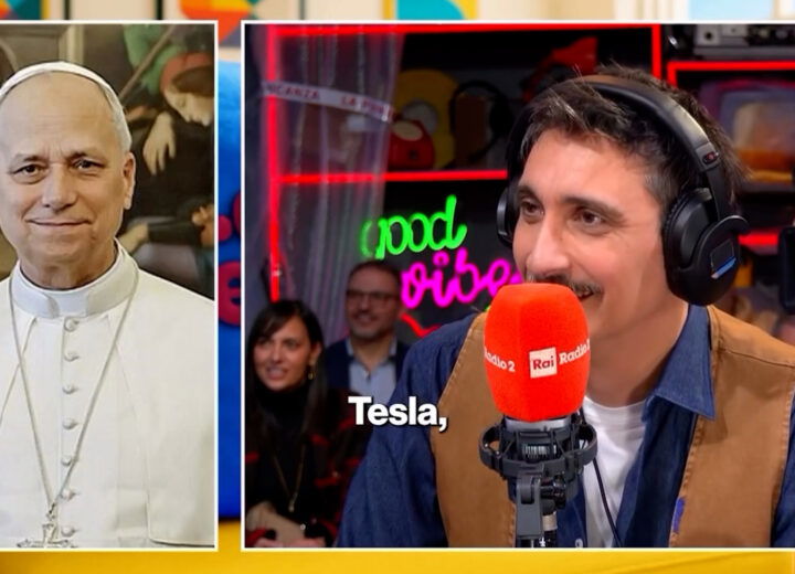 Fiorello ironizza sul Vescovo Gallese con la Tesla: su Rai Radio 2 l’imitazione di Papa Leone