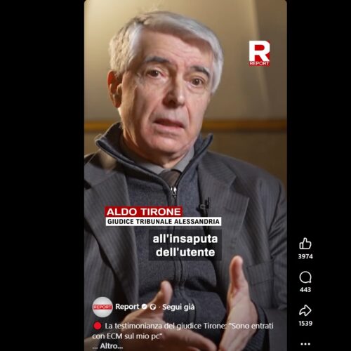 “Sul mio computer un sistema che consente di essere spiato”: a Report un giudice del Tribunale di Alessandria