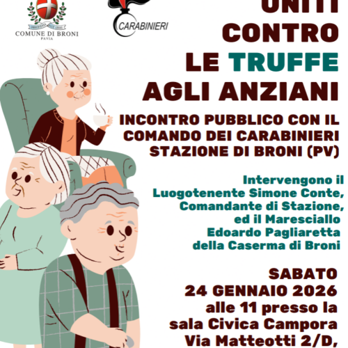 A Broni incontro con i Carabinieri per aiutare i cittadini a prevenire le truffe