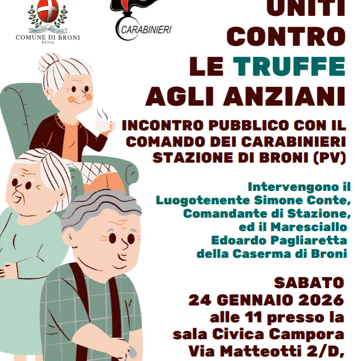 A Broni incontro con i Carabinieri per aiutare i cittadini a prevenire le truffe