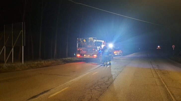 Cedimento di un palo della linea telefonica a Rivalta Bormida