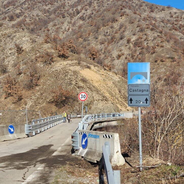 Val Borbera: ripristinata in dieci giorni la viabilità sul ponte della Castagna lungo la SP 140