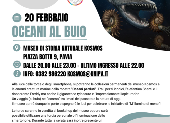 “Oceani al buio!”: Kosmos aderisce a “M’illumino di Meno” con una speciale apertura serale a luci spente