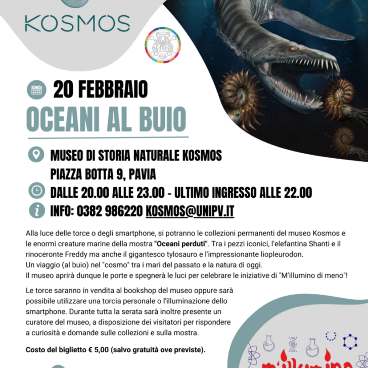 “Oceani al buio!”: Kosmos aderisce a “M’illumino di Meno” con una speciale apertura serale a luci spente