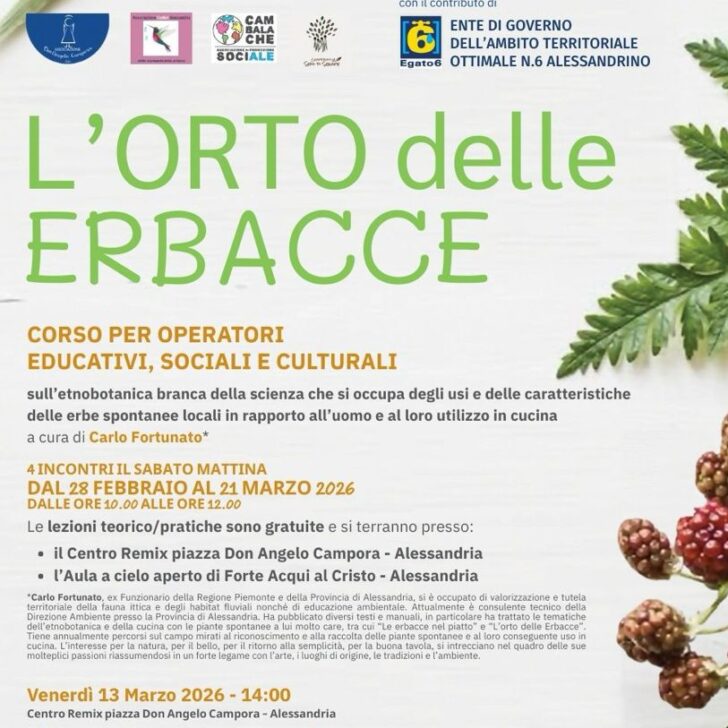 Le erbe spontanee e la loro utilitò: dal 28 febbraio il corso per tutti