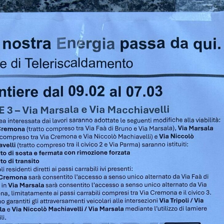 Lavori per il teleriscaldamento da lunedì: “Cartelli affissi solo ora”