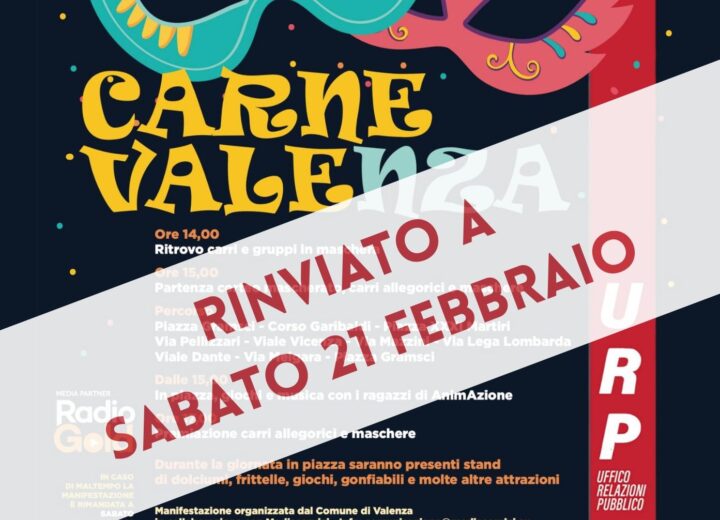 CarneValenza rinviato: la grande festa di Carnevale nella città dell’oro si terrà sabato 21 febbraio