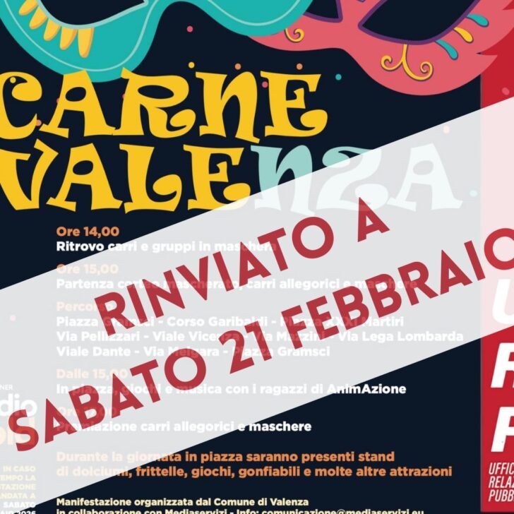 CarneValenza rinviato: la grande festa di Carnevale nella città dell’oro si terrà sabato 21 febbraio