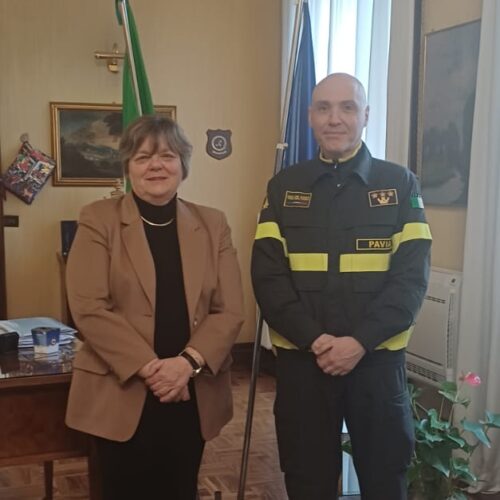 Pavia: visita del nuovo Comandante dei Vigili del Fuoco al Prefetto De Carlini