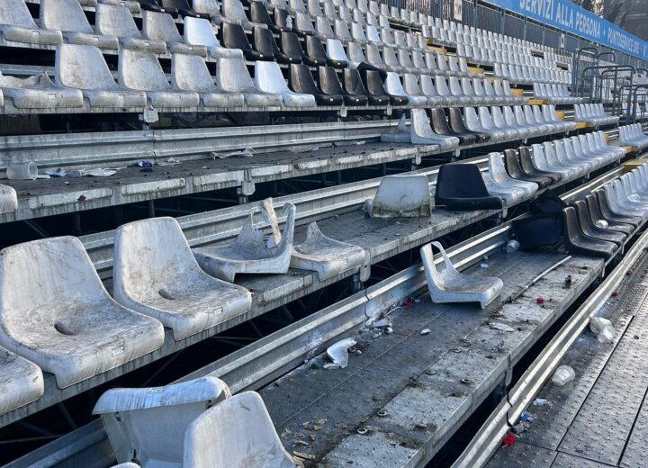 “Seggiolini rotti nel settore dei tifosi e danni nello spogliatoio”: Pro Vercelli accusa l’Alessandria